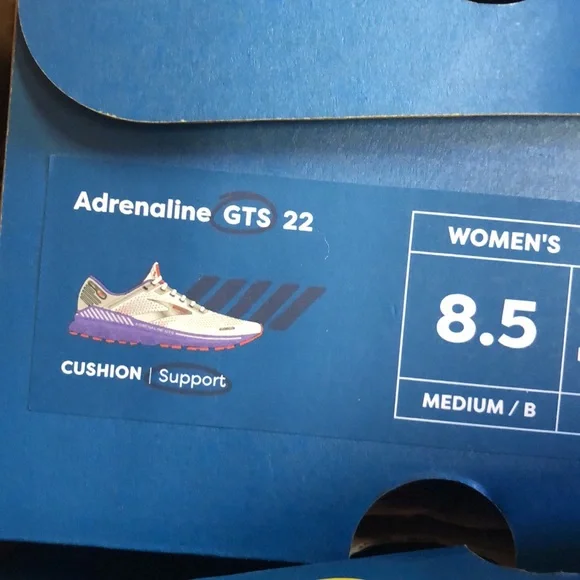NIB Brooks Adrenaline GTS 22 purple and white tennis shoes multi size - Picture 9 of 9